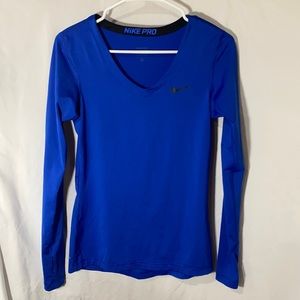 Nike Pro Long Sleeve Royal Blue Top